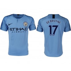 2018-19 Manchester City #17 DE. BRUYNE Home Thailand Soccer Men Jersey