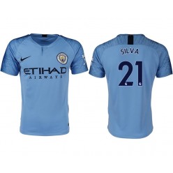 2018-19 Manchester City #21 SILVA Home Thailand Soccer Men Jersey