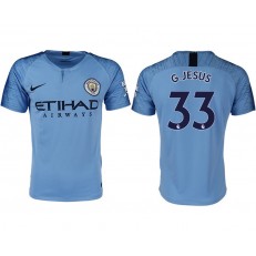 2018-19 Manchester City #33 G. JESUS Home Thailand Soccer Men Jersey