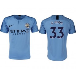 2018-19 Manchester City #33 G. JESUS Home Thailand Soccer Men Jersey