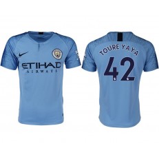 2018-19 Manchester City #42 TOURE YAYA Home Thailand Soccer Men Jersey