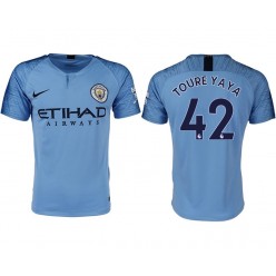 2018-19 Manchester City #42 TOURE YAYA Home Thailand Soccer Men Jersey