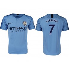 2018-19 Manchester City #7 STERLING Home Thailand Soccer Men Jersey