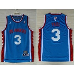 Los Angeles Clippers #3 Chris Paul Blue Hardwood Classics Swingman Men Jersey