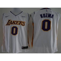 Los Angeles Lakers #0 Kyle Kuzma White Nike Authentic Men Jersey