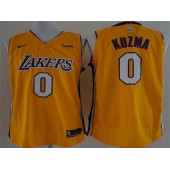 Los Angeles Lakers #0 Kyle Kuzma Yellow Nike Authentic Men Jersey