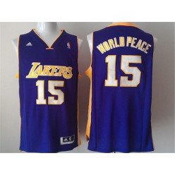 Los Angeles Lakers #15 Metta World Peace Purple New Revolution 30 Men Jersey
