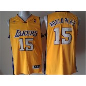 Los Angeles Lakers #15 Metta World Peace Yellow New Revolution 30 Men Jersey