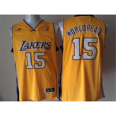 Los Angeles Lakers #15 Metta World Peace Yellow New Revolution 30 Men Jersey