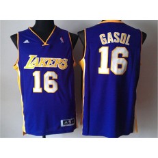 Los Angeles Lakers #16 Pau Gasol Purple New Revolution 30 Men Jersey