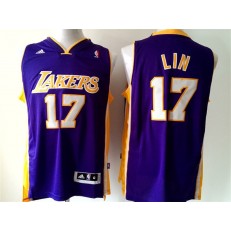Los Angeles Lakers #17 Jeremy Lin Purple New Revolution 30 Men Jersey