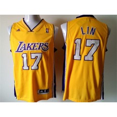 Los Angeles Lakers #17 Jeremy Lin Yellow New Revolution 30 Men Jersey