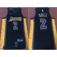 Los Angeles Lakers #2 Lonzo Ball 2017-18 Black Nike Men Jersey