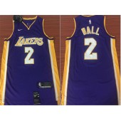 Los Angeles Lakers #2 Lonzo Ball 2017-18 Purple Nike Men Jersey