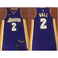 Los Angeles Lakers #2 Lonzo Ball 2017-18 Purple Nike Men Jersey