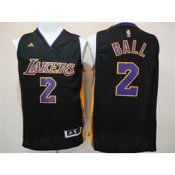 Los Angeles Lakers #2 Lonzo Ball Black Swingman Men Jersey