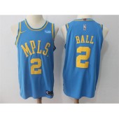 Los Angeles Lakers #2 Lonzo Ball Blue MPLS Nike Authentic Men Jersey