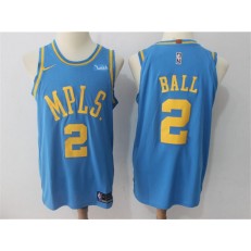 Los Angeles Lakers #2 Lonzo Ball Blue MPLS Nike Authentic Men Jersey