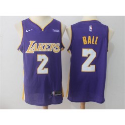 Los Angeles Lakers #2 Lonzo Ball Purple Nike Swingman Men Jersey