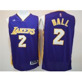 Los Angeles Lakers #2 Lonzo Ball Purple Swingman Men Jersey
