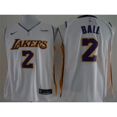 Los Angeles Lakers #2 Lonzo Ball White Nike Authentic Men Jersey