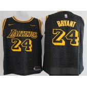 Los Angeles Lakers #24 Kobe Bryant Black City Edition Nike Authentic Men Jersey