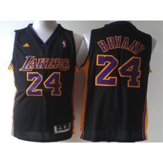 Los Angeles Lakers #24 Kobe Bryant Black Purple Number Men Jersey