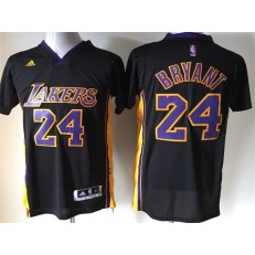 Los Angeles Lakers #24 Kobe Bryant Black Short Sleeve Swingman Men Jersey