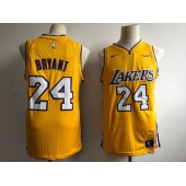 Los Angeles Lakers #24 Kobe Bryant Yellow Black Mamba Swingman Nike Men Jersey