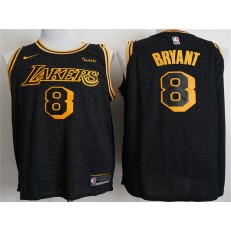 Los Angeles Lakers #8 Kobe Bryant Black City Edition Nike Authentic Men Jersey