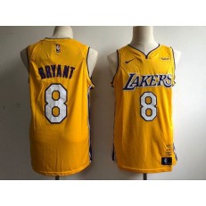 Los Angeles Lakers #8 Kobe Bryant Yellow Nike Swingman Men Jersey