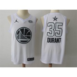 Golden State Warriors #35 Kevin Durant White NBA Jordan Swingman 2018 All-Star Game Men Jersey