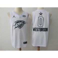 Oklahoma City Thunder #0 Russell Westbrook White NBA Jordan Swingman 2018 All-Star Game Men Jersey
