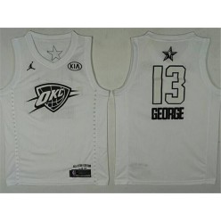 Oklahoma City Thunder #13 Paul George White NBA Jordan Swingman 2018 All-Star Game Men Jersey