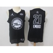 Philadelphia 76ers #21 Joel Embiid Black NBA Jordan Swingman 2018 All-Star Game Men Jersey