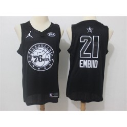 Philadelphia 76ers #21 Joel Embiid Black NBA Jordan Swingman 2018 All-Star Game Men Jersey