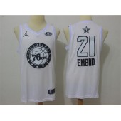 Philadelphia 76ers #21 Joel Embiid White NBA Jordan Swingman 2018 All-Star Game Men Jersey