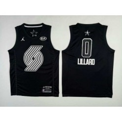 Portland Trail Blazers #0 Damian Lillard Black NBA Jordan Swingman 2018 All-Star Game Men Jersey
