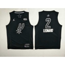 San Antonio Spurs #2 Kawhi Leonard Black NBA Jordan Swingman 2018 All-Star Game Men Jersey
