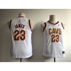 Cleveland Cavaliers #23 LeBron James White Nike Swingman Youth Jersey