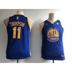 Golden State Warriors #11 Klay Thompson Blue Nike Swingman Youth Jersey