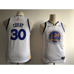 Golden State Warriors #30 Stephen Curry White Nike Swingman Youth Jersey