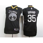 Golden State Warriors #35 Kevin Durant Black The Town Statement Edition Authentic Youth Jersey