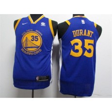 Golden State Warriors #35 Kevin Durant Blue Nike Authentic Youth Jersey