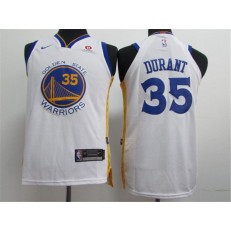 Golden State Warriors #35 Kevin Durant White Nike Authentic Youth Jersey