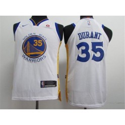 Golden State Warriors #35 Kevin Durant White Nike Authentic Youth Jersey