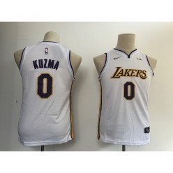 Los Angeles Lakers #0 Kyle Kuzma White Nike Swingman Youth Jersey