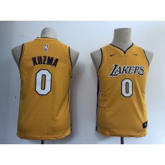 Los Angeles Lakers #0 Kyle Kuzma Yellow Nike Swingman Youth Jersey