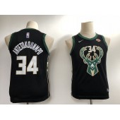 Milwaukee Bucks #34 Giannis Antetokounmpo Black Nike Swingman Youth Jersey