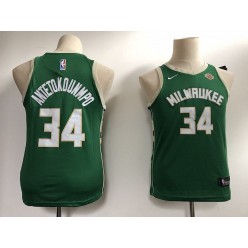 Milwaukee Bucks #34 Giannis Antetokounmpo Green Nike Swingman Youth Jersey